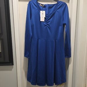 Acevog Royal Blue Midi Dress